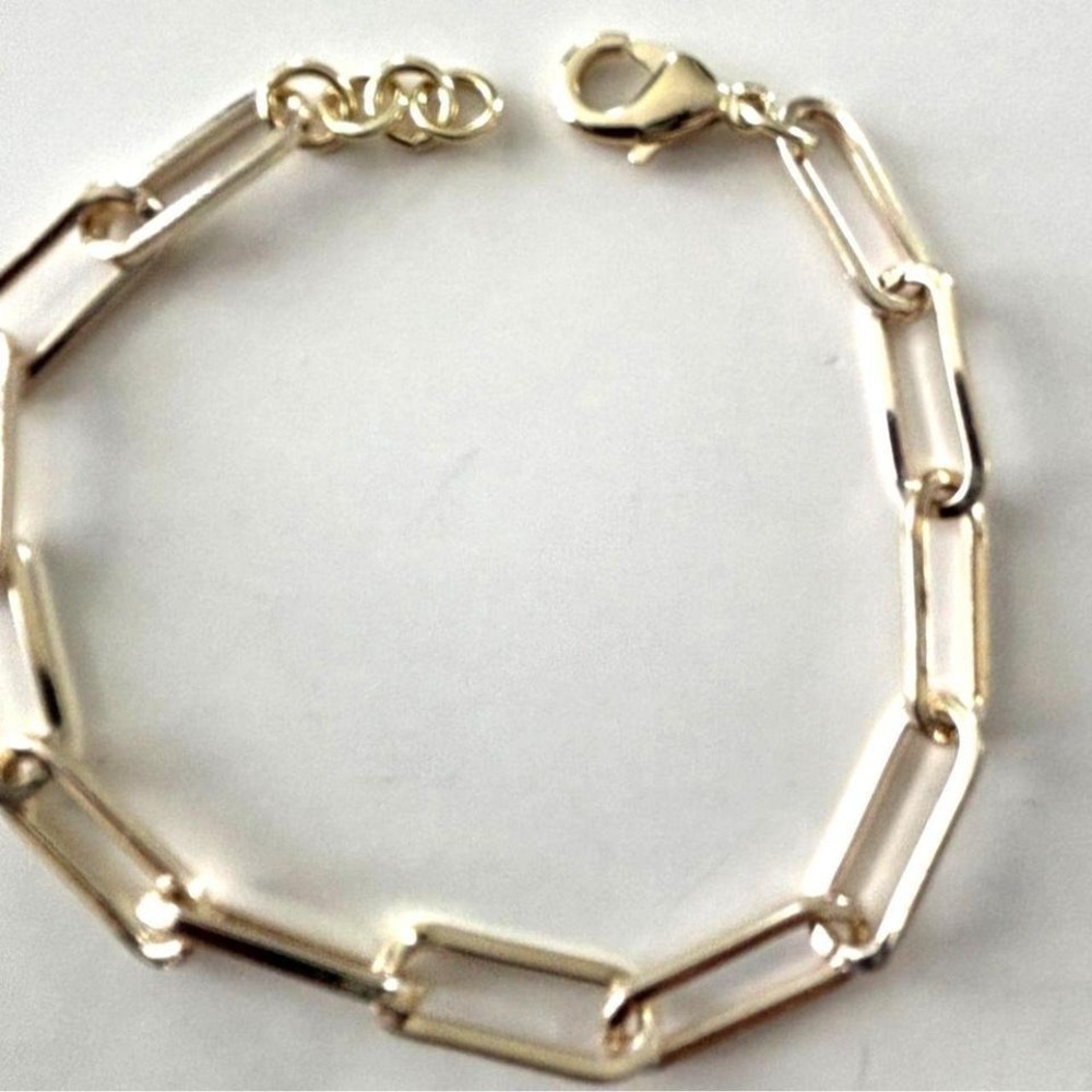 Bracelet Gold Tone Paperclip Link Lobster Clasp New with Tags - Picture 3 of 4